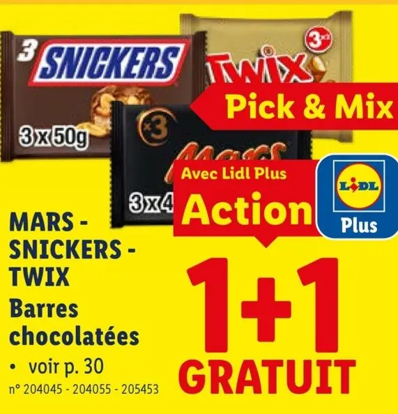 Offre: Barres chocolatées