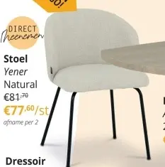 Promotie: Stoel Yener Natural