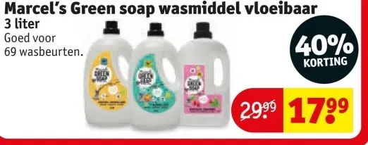Aanbieding: Marcel's Green soap wasmiddel vloeibaar