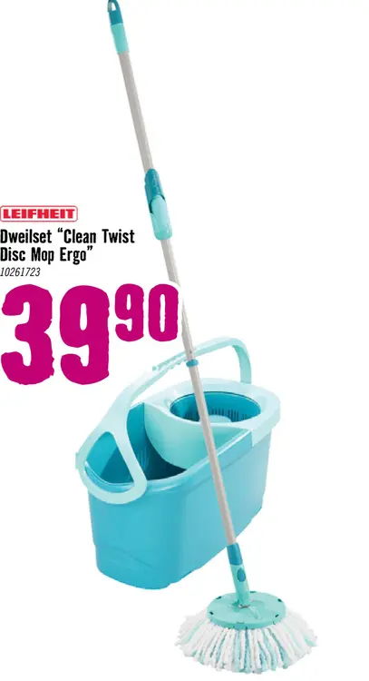 Aanbieding: LEIFHEIT Dweilset Clean Twist Disc Mop Ergo