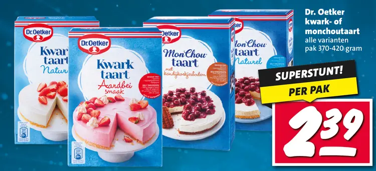 Aanbieding: kwark- of monchoutaart