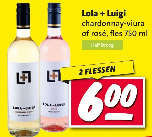 Aanbieding: Lola + Luigi chardonnay-viura of rosé