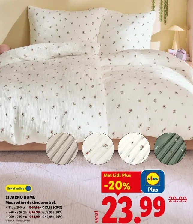 Promotie: Mousseline dekbedovertrek