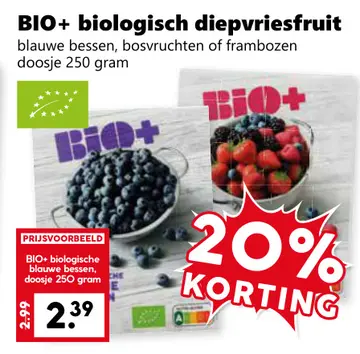 Aanbieding: BIO+ biologisch diepvriesfruit