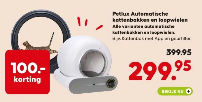 Aanbieding: Automatische kattenbakken en loopwielen