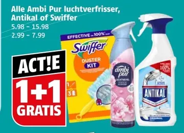 Aanbieding: Alle Ambi Pur luchtverfrisser, Antikal of Swiffer