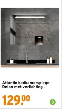 Aanbieding: Atlantic badkamerspiegel Delon met verlichting