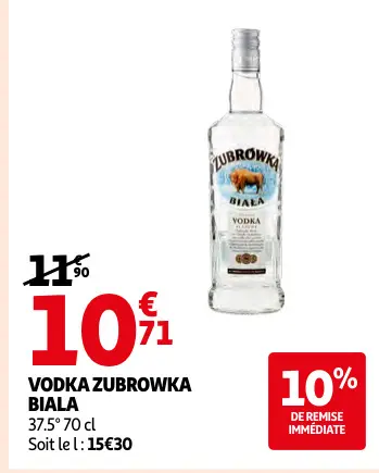 Offre: Vodka ZUBROWKA biala