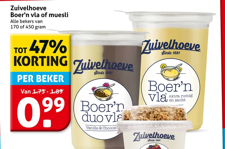 Aanbieding: Boer'n vla of muesli