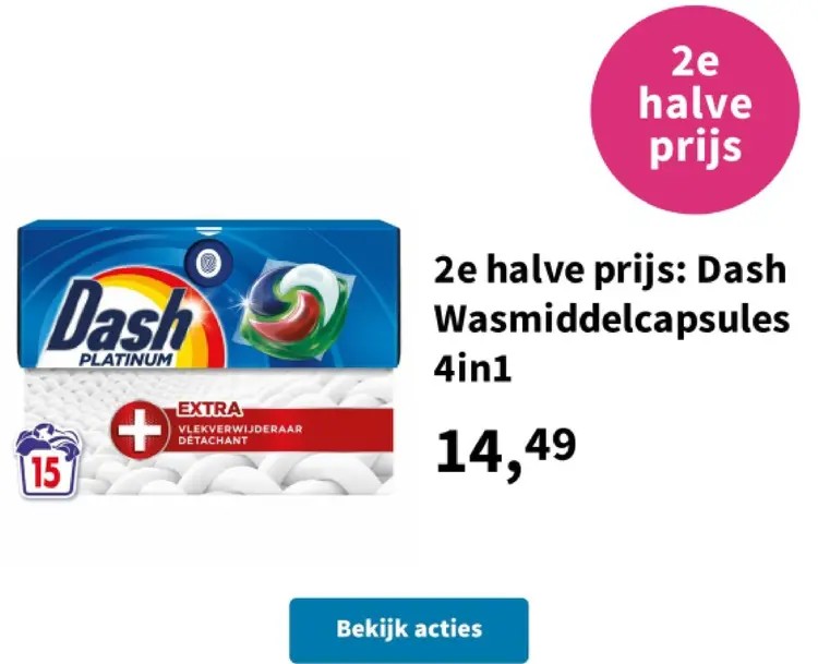 Aanbieding: Dash Wasmiddelcapsules 4in1