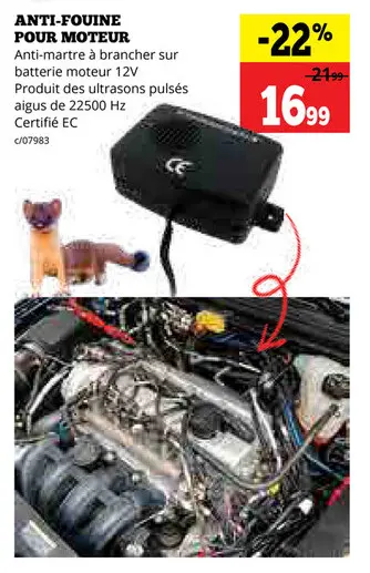 Offre: Anti-fouine pour moteur