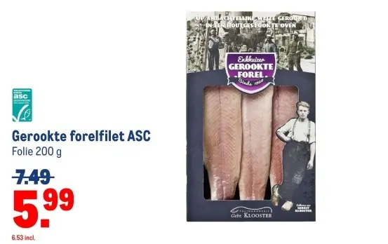 Aanbieding: Gerookte forelfilet ASC