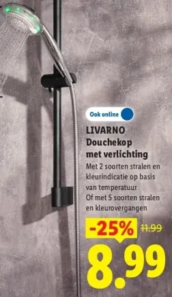 Aanbieding: Douchekop met verlichting
