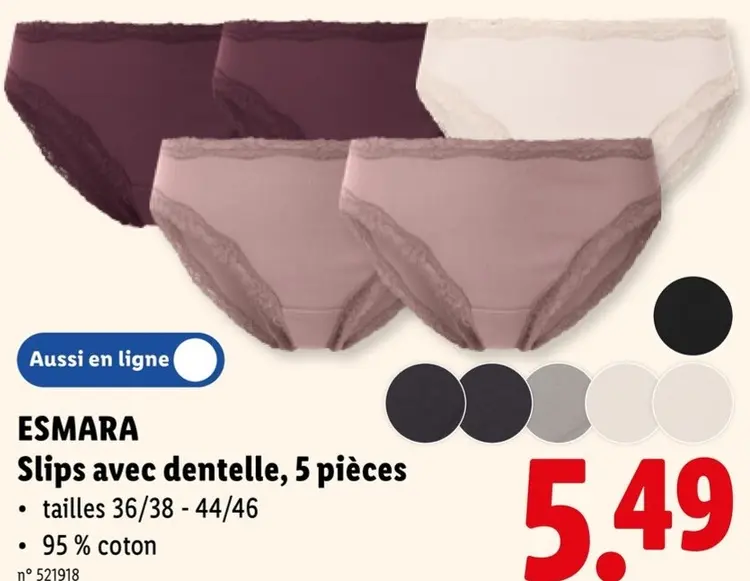 Offre: Slips avec dentelle