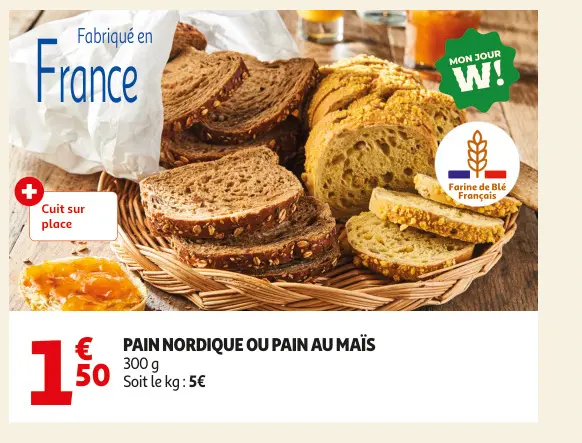 Offre: Pain nordique ou pain au maïs