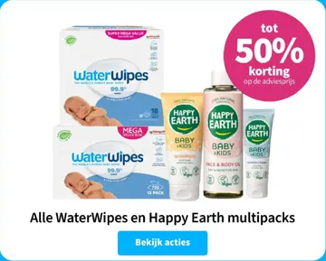 Aanbieding: WaterWipes en Happy Earth multipacks