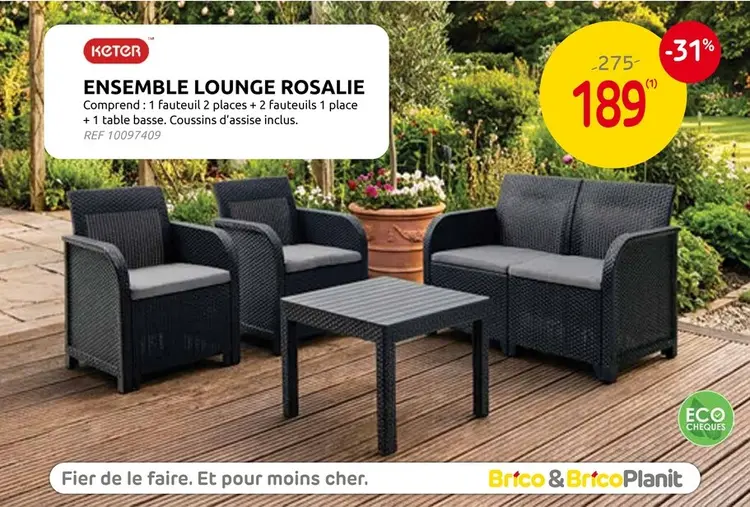 Offre: Ensemble lounge rosalie