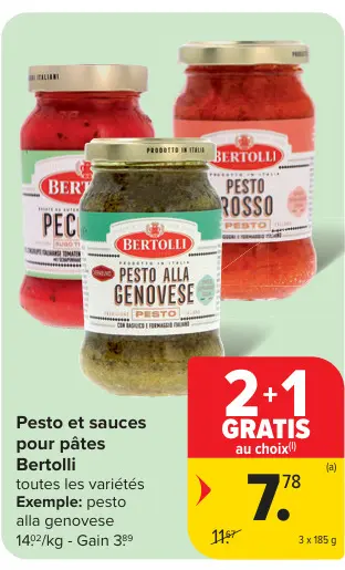 Offre: Pesto et sauces pour pâtes