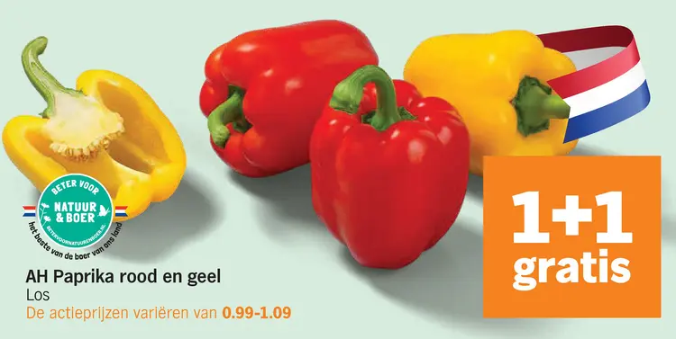Aanbieding: AH Paprika rood en geel