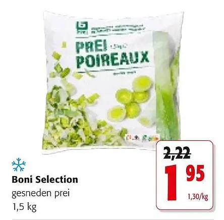 Promotie: gesneden prei