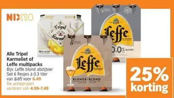 Aanbieding: Alle Tripel Karmeliet of Leffe multipacks