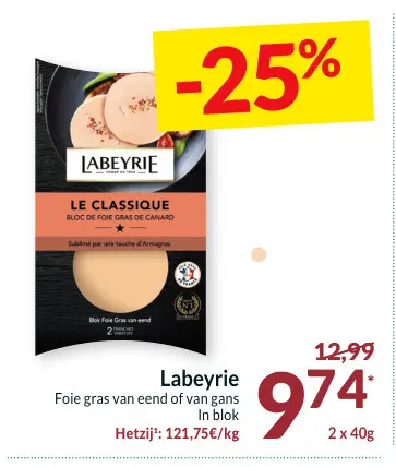 Promotie: Foie gras van eend of van gans In blok