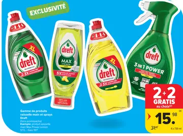 Offre: Gamme de produits vaisselle main et sprays