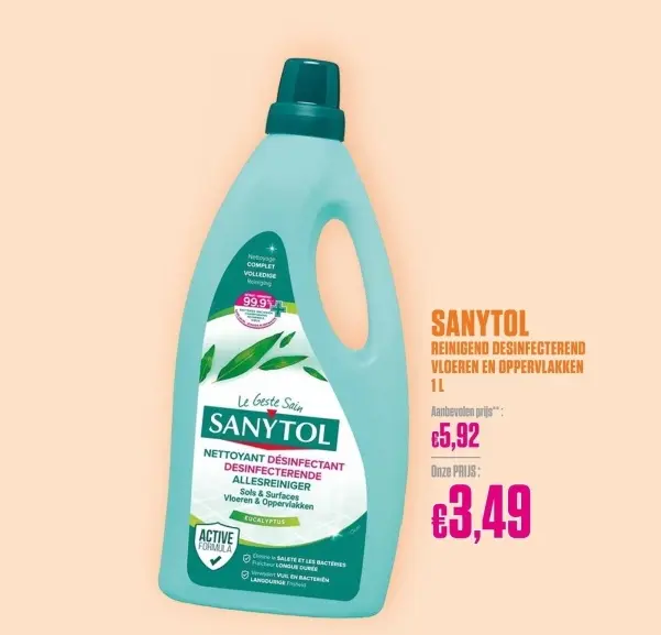 Promotie: Sanytol reinigend desinfecterend vloeren en oppervlakken