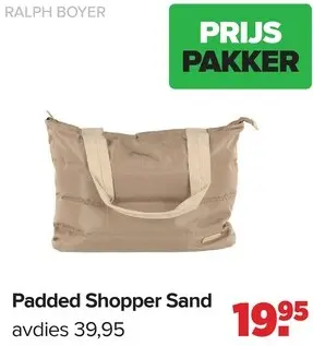 Aanbieding: RALPH BOYER Padded Shopper Sand