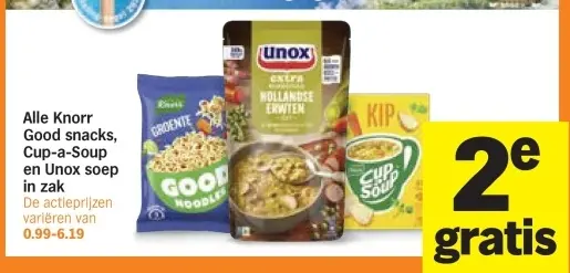 Aanbieding: Knorr Good snacks, Cup-a-Soup en Unox soep in