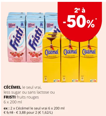 Offre: Cécémel le seul vrai, less sugar ou sans lact