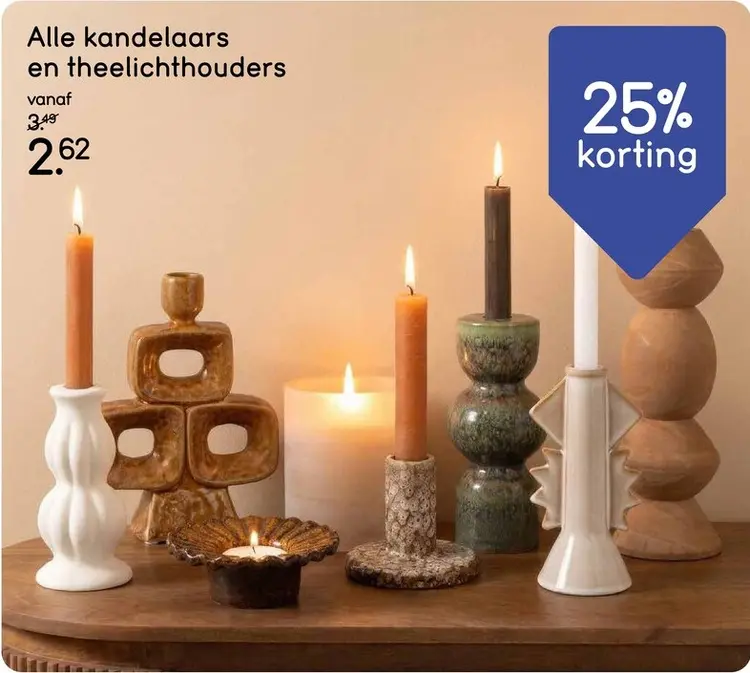 Promotie: Kandelaars en theelichthouders