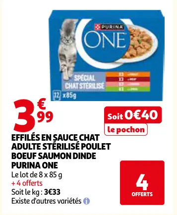 Offre: Effilés en sauce chat adulte stérilisé poulet