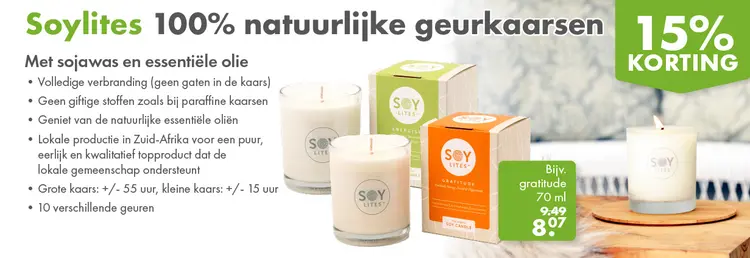 Aanbieding: Soylites 100% natuurlijke geurkaarsen