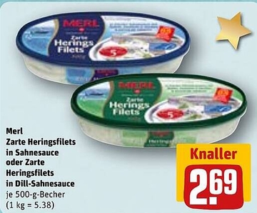 Aanbieding: MERL Zarte Heringsfilets in Sahnesauce oder Z