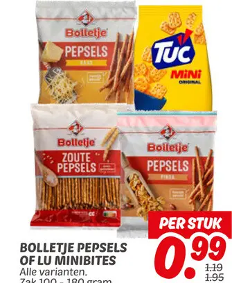 Aanbieding: Bolletje Pepsels of Lu Minibites