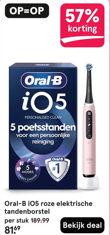 Aanbieding: Oral-B iO5 roze elektrische tandenborstel