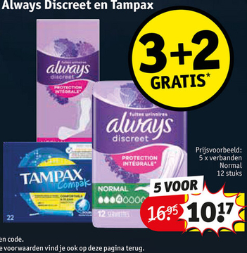 Aanbieding: Always Discreet en Tampax