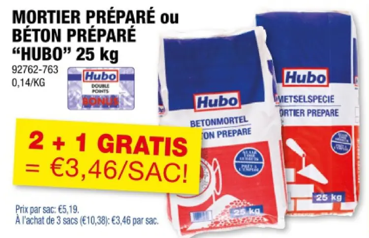 Offre: MORTIER PRÉPARÉ ou BÉTON PRÉPARÉ