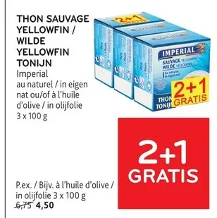 Offre: Thon sauvage yellowfin / wilde yellowfin toni