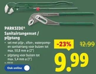 Promotie: Sanitairtangenset / pijptang