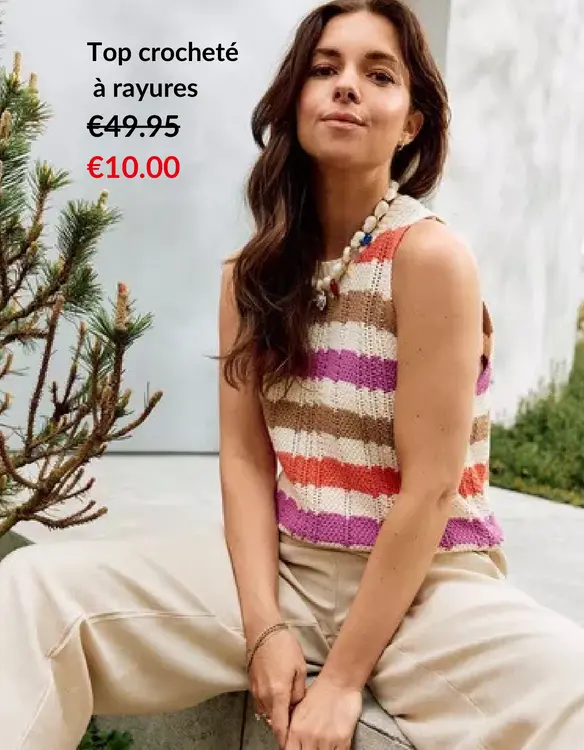 Offre: Top crocheté à rayures