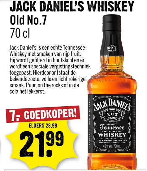 Aanbieding: Jack Daniel's Whiskey Old No.7