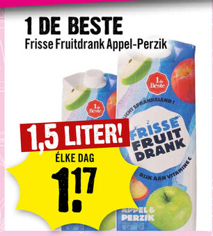 Aanbieding: 1 DE BESTE Frisse Fruitdrank Appel - Perzik