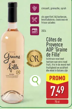 Aanbieding: Côtes de Provence AOP 'Graine de Fille'