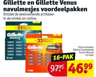 Aanbieding: Gillette en Gillette Venus navulmesjes voordeelpakken