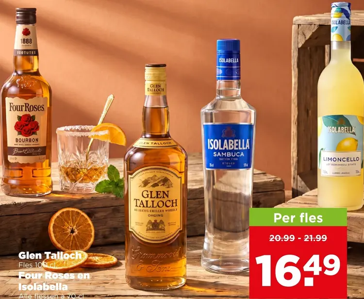 Aanbieding: Whisky, Bourbon, Sambuca en Limoncello