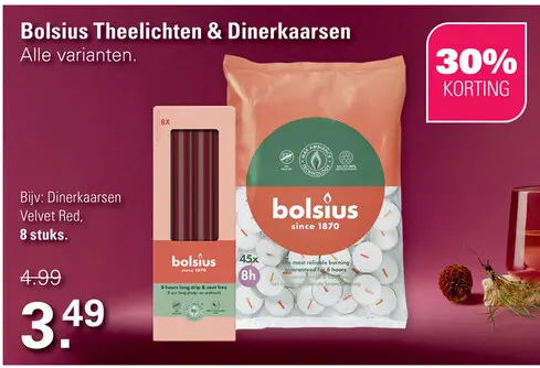Aanbieding: Bolsius Theelichten & Dinerkaarsen