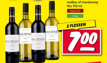 Aanbieding: Hacienda malbec of chardonnay