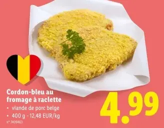 Offre: Cordon-bleu au fromage à raclette